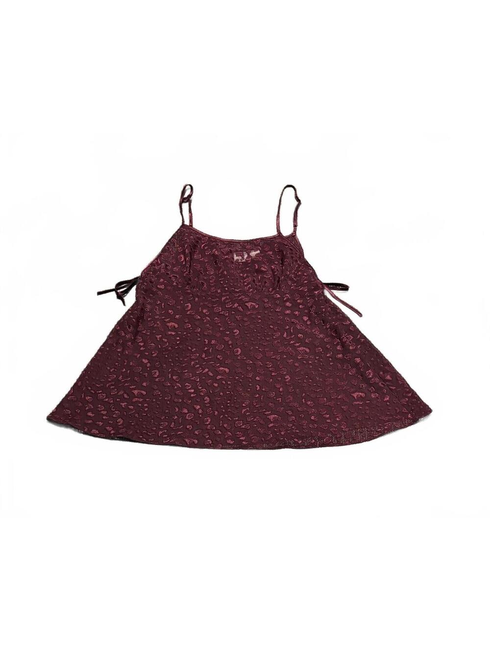 Gilligan & O'Malley Burgundy Leopard Print Sleep Tank Top, Size M